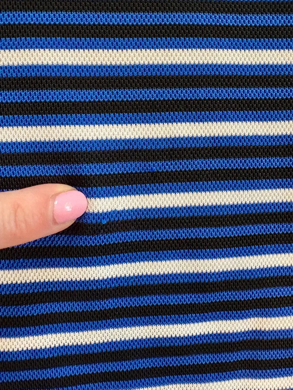 Nike Dri-FIT Boys Blue Black White Striped Performance Golf Polo Shirt, Large L